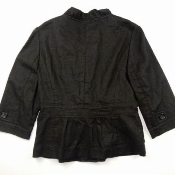 Ann Taylor Loft Ruffle Linen Blazer Size 8 - Picture 6 of 7